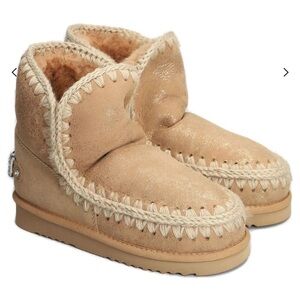 Mou Eskimo 18 Rhinestone Beige Ankle Boots